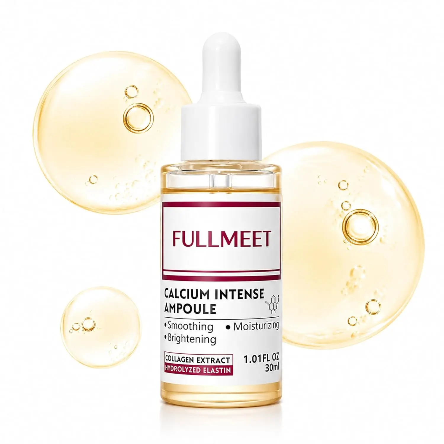 Advanced Calcium Intense Ampoule Serum, Firming & Brightening Facial Essence with Collagen and Peptides, Elasticity Boosting, Deep Hydration, Anti-Aging Skin Care for Fine Lines, Eye Bags & Dark Circles, 1 FL OZ