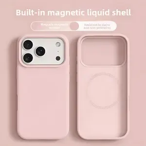 Magnetic Wireless Liquid Silicone Phone Case, Full Body Shockproof Phone Protective Cover, Phone Accessories Compatible with iPhone 11 12 13 14 15 Plus 16 17Air 17 Pro Max, Casing