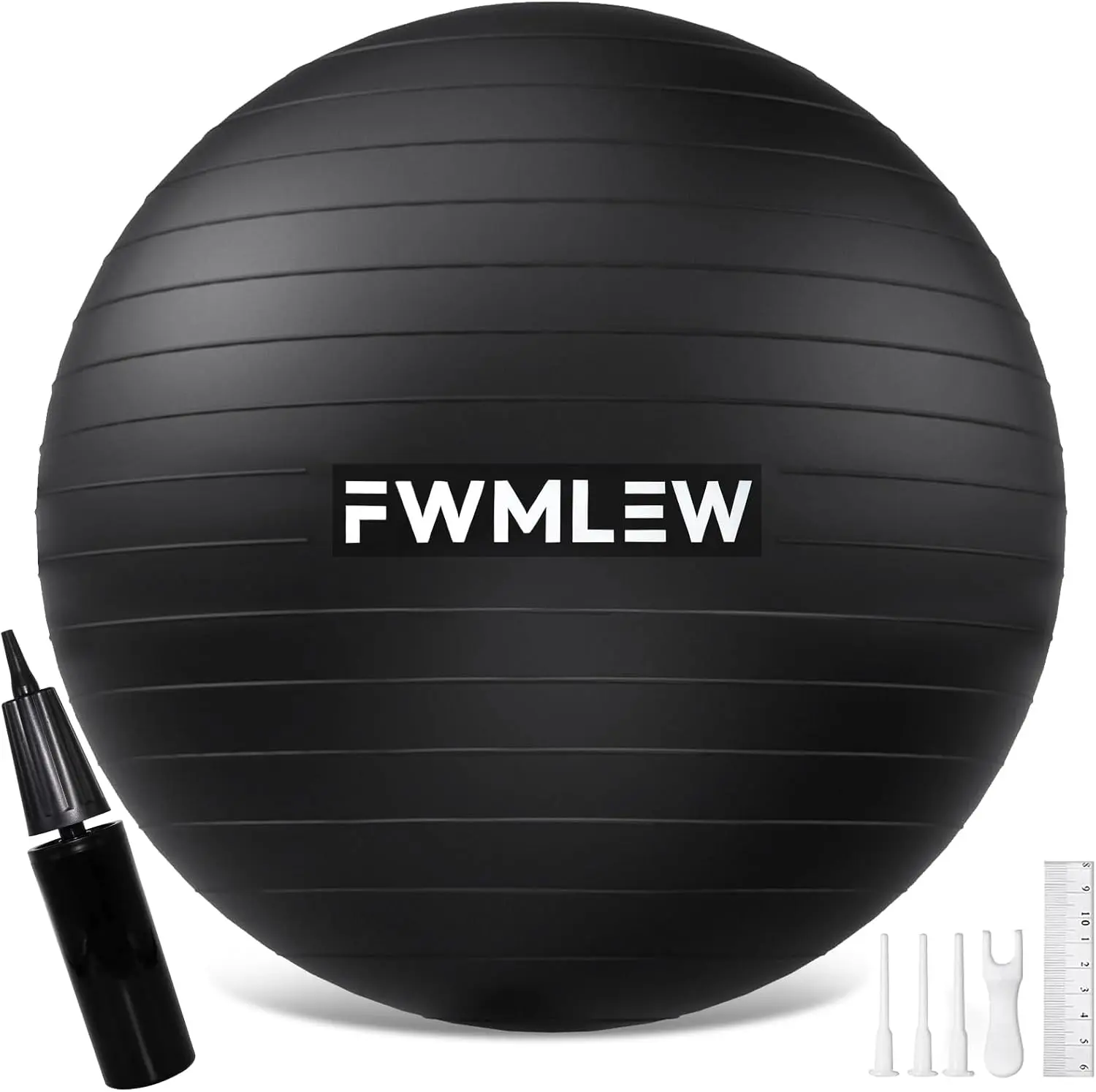 Extra Thick Exercise Yoga Ball, 5-Size Anti-Burst Heavy Duty Stability Gym Ball for Fitness, Core Workout, Pregnancy & Office Chair, Includes Quick Pump, L(23-26ines/58-65cm)