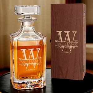 Personalized Engraved  Decanter Set – Custom Name & Year | Gift for Him, Dad, Husband | Premium Bar Set