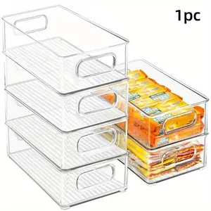 Multifunctional Kitchen Storage Box, Food Grade Transparent Egg Organizer, Refrigerator Divider for Fruits & Vegetables, Cosmetic Holder, Fridge Storage Organizer, Stackable Fridge Organizer, Refrigerator Accessories, Fridge Organizers