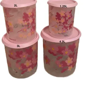 Tupperware Botes Toque Mágico 2L 1.25L 3L 4.3L Floral Design Storage Containers