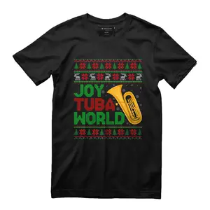 Joy Tuba World Music Lover Xmas Tuba Ugly Christmas T-Shirt