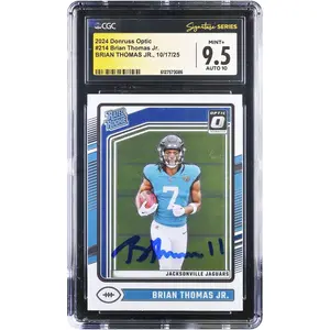 Brian Thomas Jr. Jacksonville Jaguars Autographed 2024 Panini Donruss Optic #214 CGC Authenticated 9.5/10 Rookie Card - Fanatics Authentic Certified
