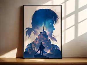 Link x Hyrule, Zelda Inspired Wall Art Printable Wall Art Video Game Wall Art