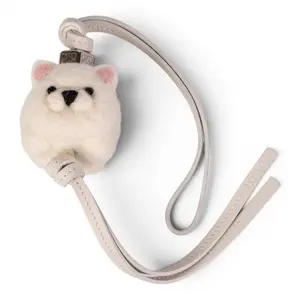 Pre-owned Loewe Fur Bag Accessories Chow Chow Charm White IB26050339