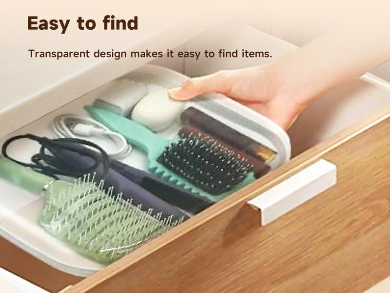 6Pcs Clear Hard Shell PVC Zipper Bags, Transparent Waterproof Travel Organizer Pouches, Dustproof Cosmetic & Toiletry Storage Cases for Makeup, Toiletries & Accessories