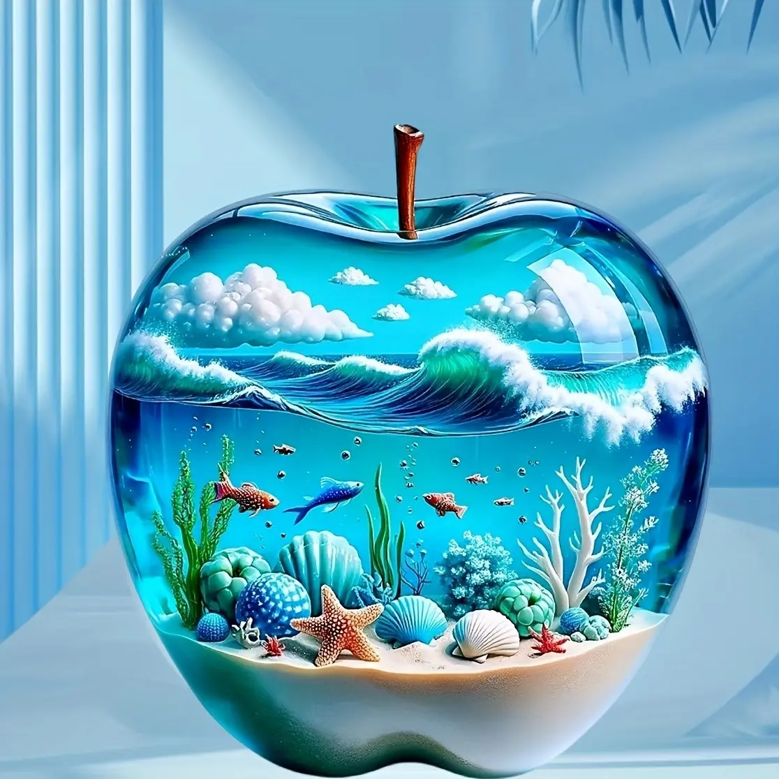 Vibrant Underwater Scene Wall Stickers, Self-Adhesive PVC Decorative Wall Sticker for Bathroom, Living Room, Holiday Decor, Bright Colors, Traditional Ocean Theme