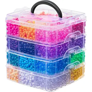 4200Pcs Pony Beads 24 Assorted Colors 6x9mm Plastic Kandi Beads Bulk for Bracelets Hair Braids Jewelry Making DIY Crafts 2.41LB Shaking Packaging