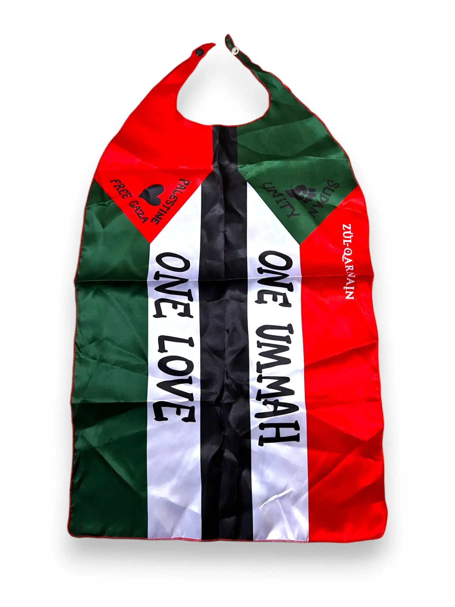 Freedom Flag Superhero Cape - 100% Polyester, Comfortable & Durable, Includes Mini Flag & One Ummah Sticker, Inspires Courage & Solidarity
