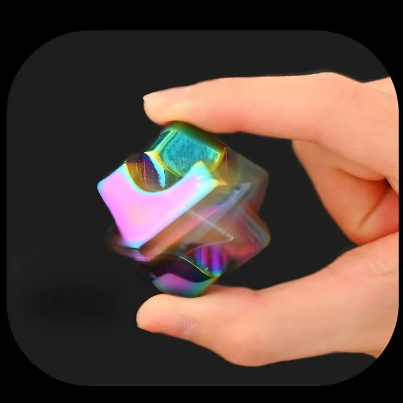 【Father's Day Gift】Rotating Metal Magic Cube EDC Fidget Toy for Stress Relief, Stable Rotation, Ultimate Stress Relief, Enhanced Focus and Habit Breaking