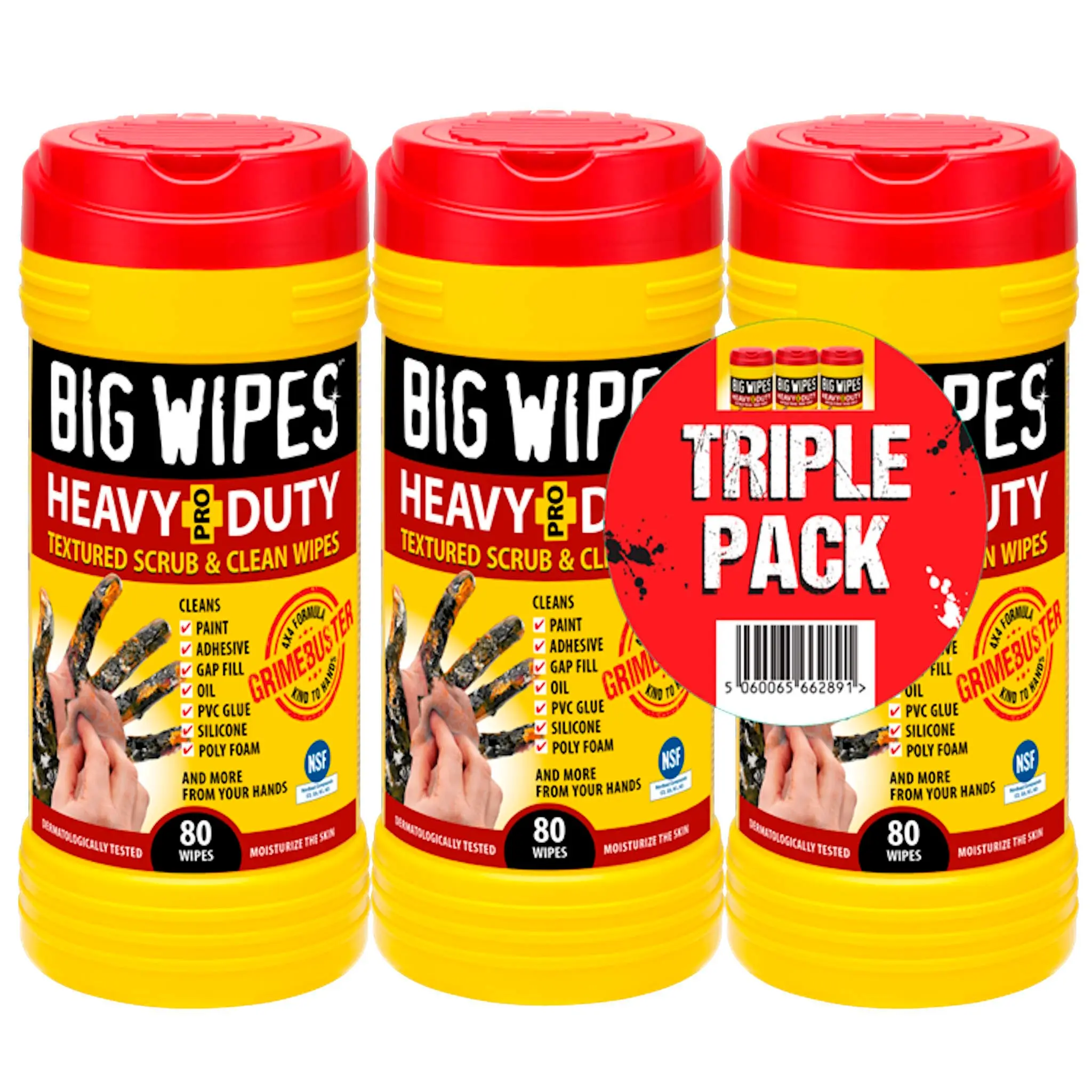 Red Lid 80ct Heavy Duty Pro+ 3 PACK