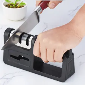 Professional Diamond Ceramic Tungsten Steel Knife Sharpener, Portable Kitchen Tool for Home and Outdoor Hunting, Durable Manual Sharpening Set for Scissors Metal Polishing, Efficient Safe Edge Repair.