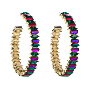 April Earrings - Rhinestone Hoop Earrings