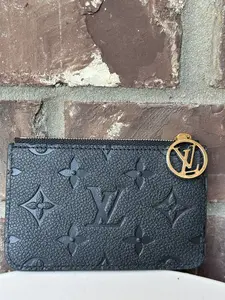 Pre-owned Louis Vuitton Leather Small Leather Goods Romy Card Holder Monogram Empreinte Black	43829
