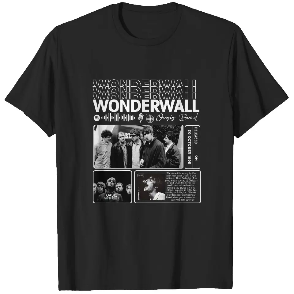 Unique Oasis Wonderwall Band Graphic Tees, Concert Tour 2025