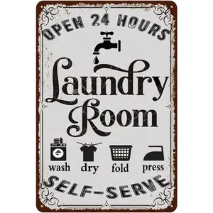 Vintage Laundry Room Signs Retro Laundry Metal Signs Wall Decor