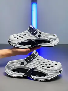 Couple Sandals New Season All-Season, Soft Sole Anti-Slip Beach Shoes, Breathable Holes, Casual Street Style, Home & Outdoor Wear, Summer Slippers, Fashionable Soft Slippers