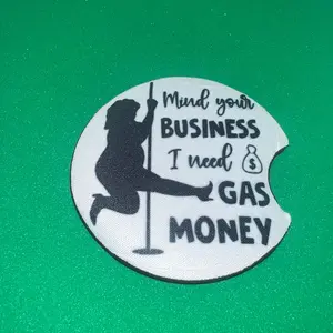 GAS MONEY - Custom Car Cup Tumbler Sublimation Coasters