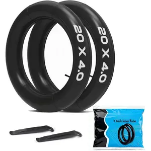 2Pack 20x4.0, 26x4.0 Inch  Heavy-Duty Inner Tube with 32mm Schrader Valve  Tire Tube Puncture Resistant Tube for E-, Electric ,Commuter Bikes & Mountain Bikes with 2 Tire Levers