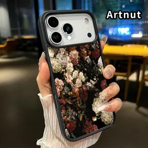 Clear Phone Case for iPhone 17 Pro Max 16 Plus 15 14 13 12 11 Air E Floral Night Symphony Hard Acrylic Back Soft Silicone Edge Drop-Proof Lightweight Cell Phone Cover for boy girl