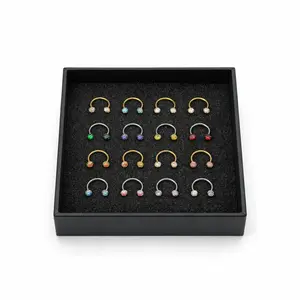 Titanium 20G/18G 7mm Horseshoe Nose Ring More Size (Free Gem Picker Tool) Internally Threaded Gems Lightweight