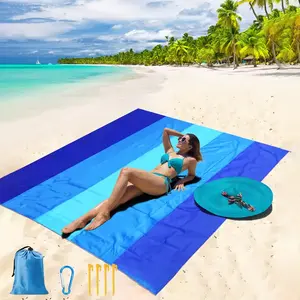 Stripe Pattern Waterproof Beach Blanket, 1 Count Lightweight & Sandproof Picnic Mat for Travel, Camping, Hiking, Stylish Stripe Pattern Outdoor Blanket for Adults, Beach Essentials