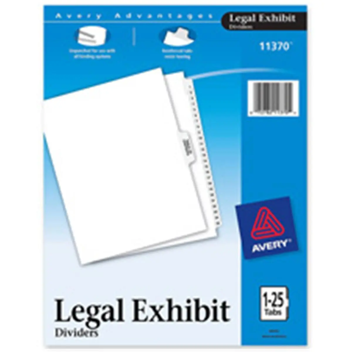 Avery AVE11374 A-Z Index Dividers with Table of Contents, 11in x 8.50in, 12-Set, White
