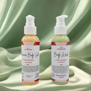 Cocoa Moringa Duo Hyaluronic acid Acid Body Wash and Niacinamide Shimmer Body Silk for Soft Moisturized Skin