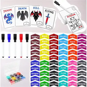 117Pcs MTG Tokens and Dry Erase Tokens Set, Color Coded MTG Keyword Counters Token & Reusable Reversible Blank Proxy Cards, Compatible with Magic The Gatering MTG Commander Game Accessories