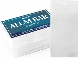 Alum Block for Shaving, Alum Stone for Face, Piedra De Alumbre Natural Bar for Underarm, Fitkari, Fitkiri, Allum Deodorant for Men and Women - with Storage Case (100g - 1 Piece)