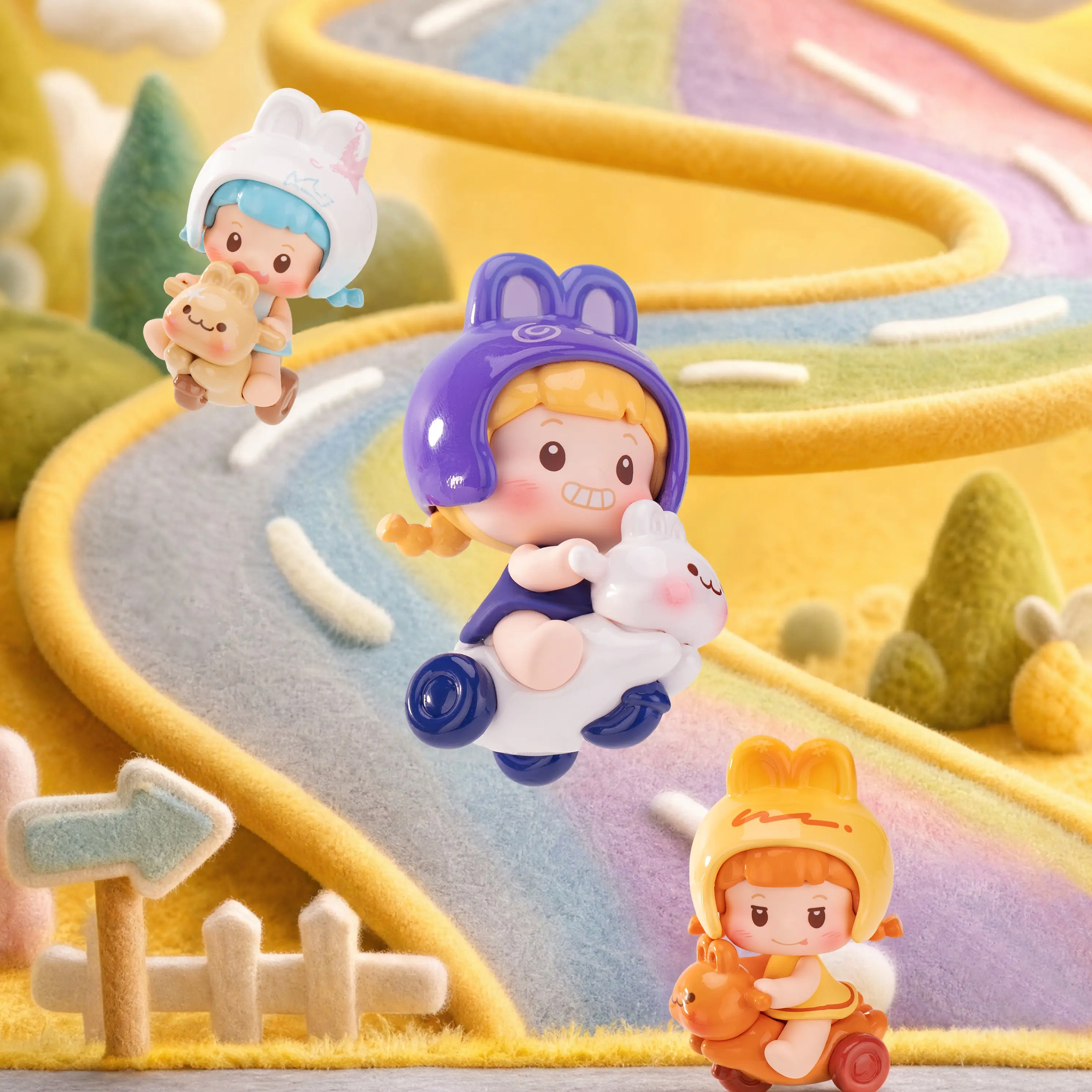 pufufu · Childlike Rabbit Car Cute Grain Entertainment Ornament Collection