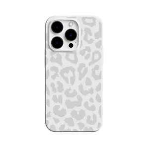 White Leopard Print Phone Case, for iPhone 17 Air/16 Plus/15 Pro Max/14 Pro/13/12/11 and Other Mobile Phone Cases/Full Protection Shockproof Phone Case/Suitable as a Gift for Family or Friends/FLSBMS1