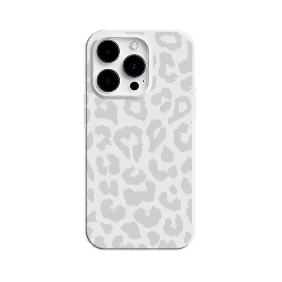White Leopard Print Phone Case, Suitable for iPhone 11/12/13/14/12 Pro Max/11 Pro/14 Pro/15/16, Birthday Gift, Girlfriend, Boyfriend