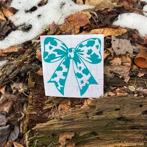 Coquette Bow Decal, Cow Print Bow Decal, Cow Bow Decal, Bow Decal, Dairy Farmer Decal, Girly Decal
