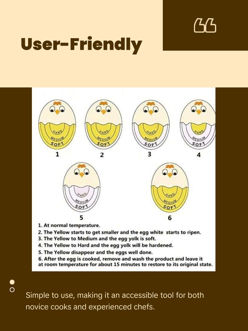 Color Changing Egg Timer - Accurately Measures Hard & Soft Boiled Eggs with Sensitive Indicator Kitchen Accessory 2.12x1.57 Inches