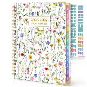 SKYDUE 2026-2027 Deluxe Teacher Planner with Tabs & Stickers, 8.5" x 11"