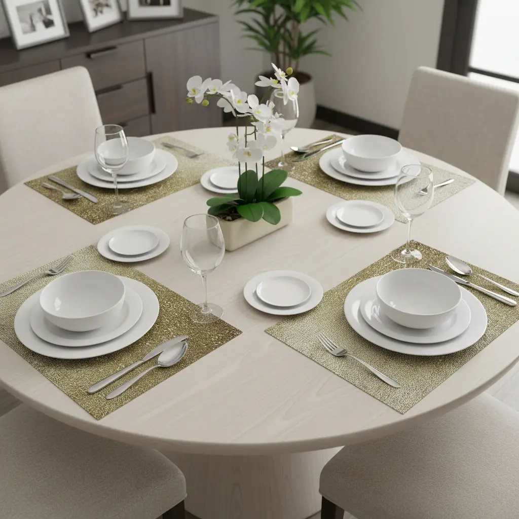 18" Set of Four Gold Vinyl Placemats