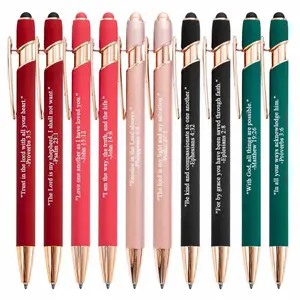 10Pcs Inspirational Bible Verse Pens with Stylus Tip Retractable Writing Pens for Religious Gift Ideas and Back to School Supplies Bible Study Essentials