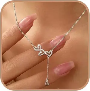 Created Zircon Heart Choker | 16-17" Adjustable | Cute Anniversary Gift for Her Created Zircon Heart Pendant Choker Necklace 925 Silver Anniversary Gift 16-17" Ideal Gift for Wife/Girlfriend Valentines Day Jewelry Gifts Necklace