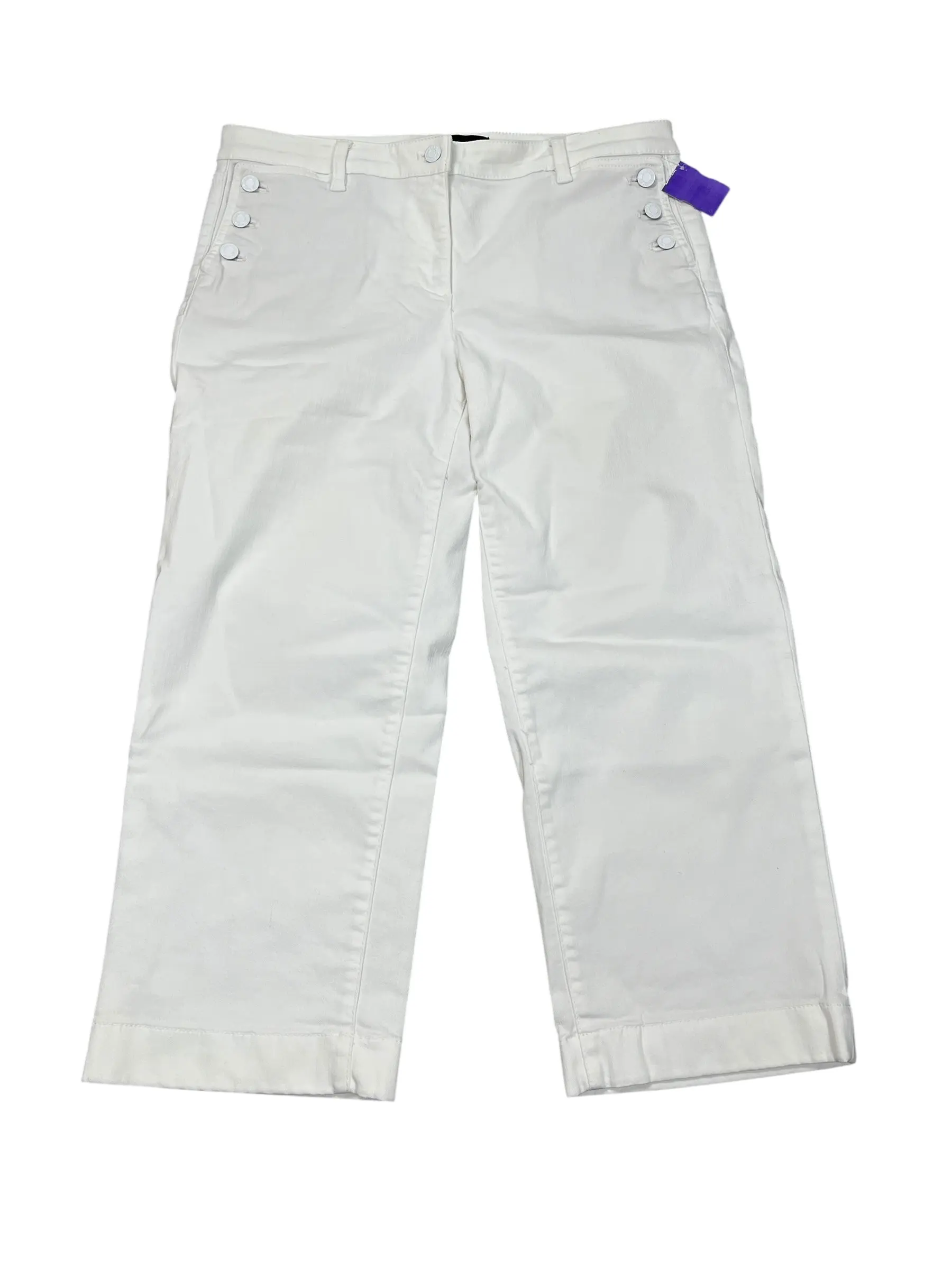 Jeans Cropped By Talbots In White Denim, Size:10