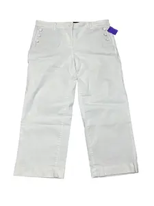 Jeans Cropped By Talbots In White Denim, Size:10