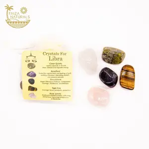 Faiza Naturals Zodiac Crystals for Libra 5 Pieces set Home Ornament Birthday Astrology
