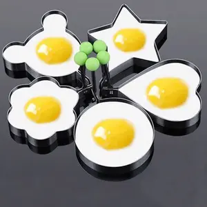 Stainless steel egg frying mold, DIY egg frying model, heart-shaped fried egg and rice ball mold set