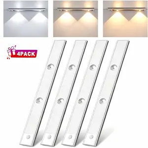 4 Pack Under Cabinet Lights,Motion Sensor Night Light Indoor,2200mAh USB Rechargeable Light,Magnetic Installation Dimmable Lights for Kitchen,Wardrobe,Pantry, Closet,Bathroom,Stairs,Sink Cabinet,Garage,Summer vibes， apartment accessories
