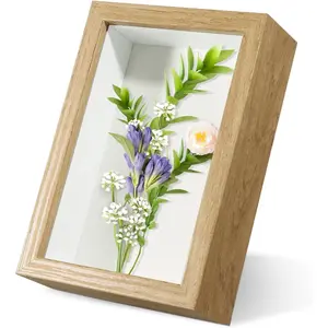 5x7 Shadow Box Frame Display Case with Real Glass for Memorabilia,Wedding Memories,Pins,Awards,Crafts,Tickets and Photos( Color,)