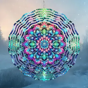 3D Kinetic Mandala Wind Spinner, 360° Rotating Colorful Wind Sculpture, Indoor & Outdoor Garden Decoration Supplies