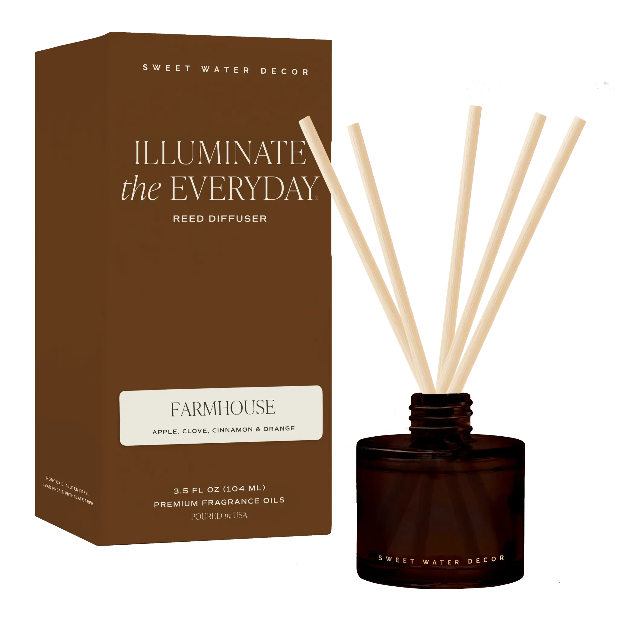Farmhouse Amber Tinted Glass Jar Reed Diffuser