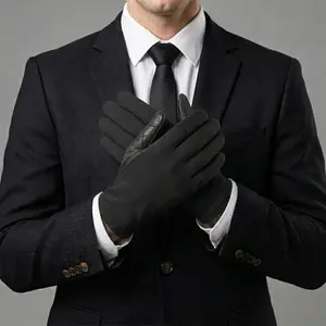 Aviator-B Gloves - Nomex Flight Multipurpose Black Leather Gloves for Men and Women