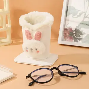 Eyeglass Case Plush Lined, Cute Animal Glasses Case with Faux Leather, Soft Protective Eyewear Case for Women Kids
